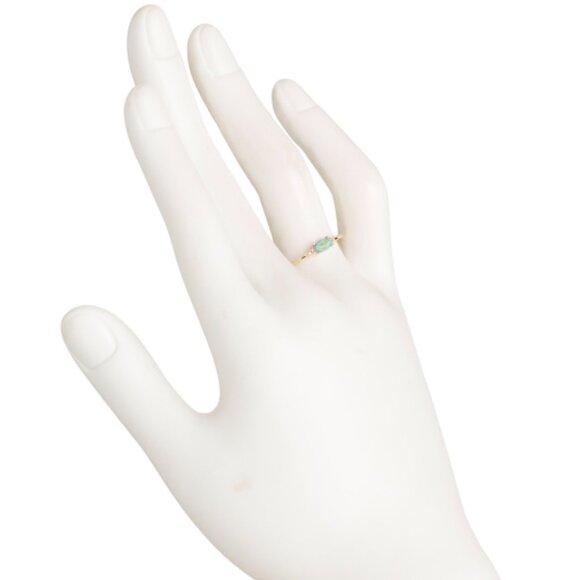 HIRAJULE Made In India 14kt Gold Blue Mohave Turquoise Ring - Picture 2 of 2